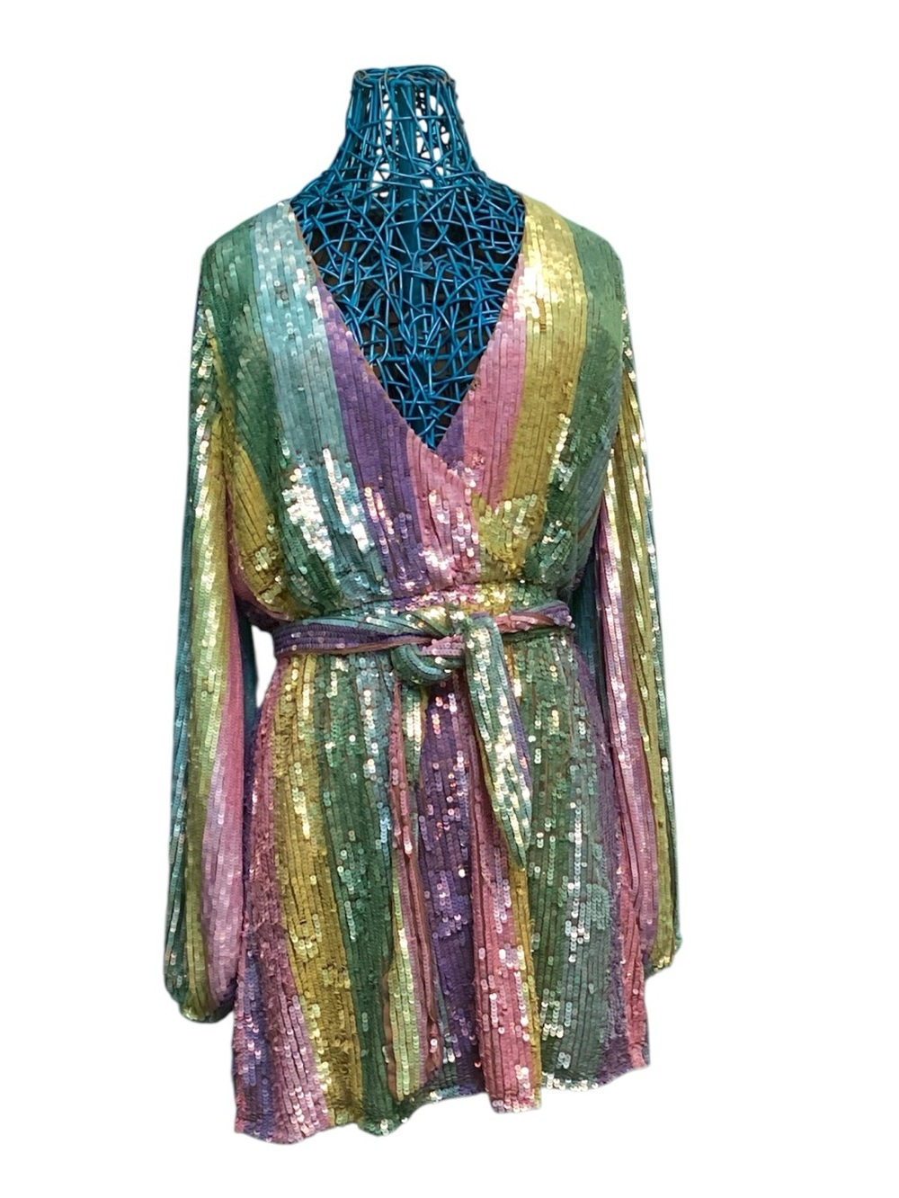 Show Me Your MuMu Rainbow Sequin Mini Dress - Picture 2 of 9